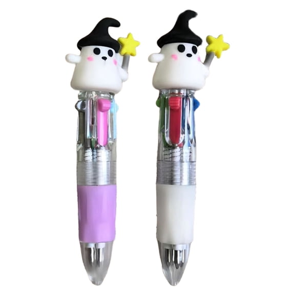 Clearance Under $0.7! 1PC 4-in-1 Halloween Ghost Ballpoint Pen, Cute Portable Writing Tool for Fun, Plastic, (One Size, B)