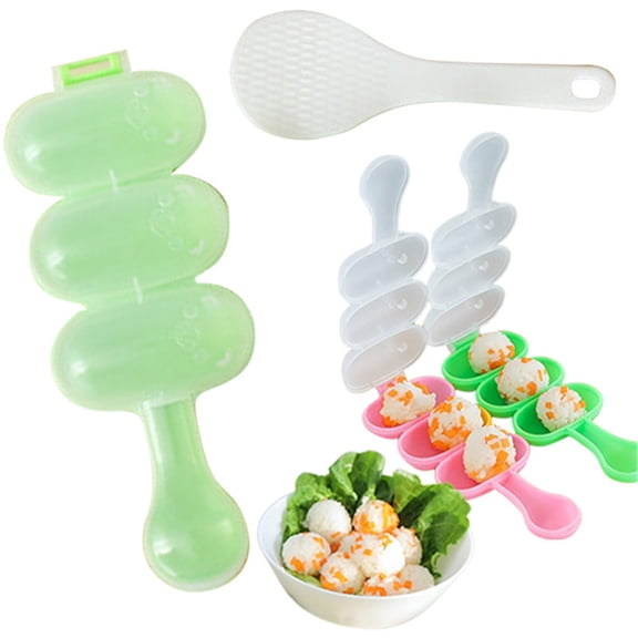 Clearance Under $0.74! 1 Pack 3-Cavity Rice Roll Shaker, Non-Stick Sushi and Vegetable Mold (Green, One Size)
