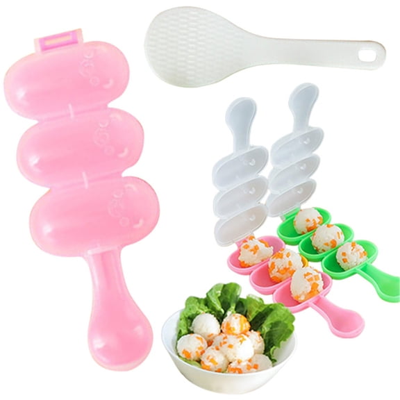 Clearance Under $0.74! 1 Pack 3-Cavity Rice Roll Shaker, Non-Stick Sushi and Vegetable Mold (Pink, One Size)