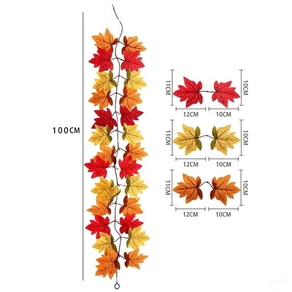 Clearance Under $0.76! Artificial Maple Garland 39.4 Inch Fall Hanging Vine for Thanksgiving Halloween Porch Decor