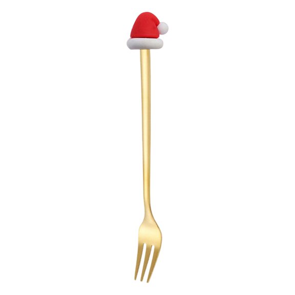 Clearance Under $0.79 Christmas Tree Fork Set, Decorative Doll Shaped Flatware for Coffee Stirring Dessert and Serving, 5.98x1.06 in,1Pc