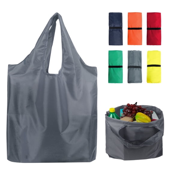 Clearance Under $0.79 Reusable Grocery Bags Foldable Heavy Duty Shopping Tote with Elastic Strap for Kitchen and Travel