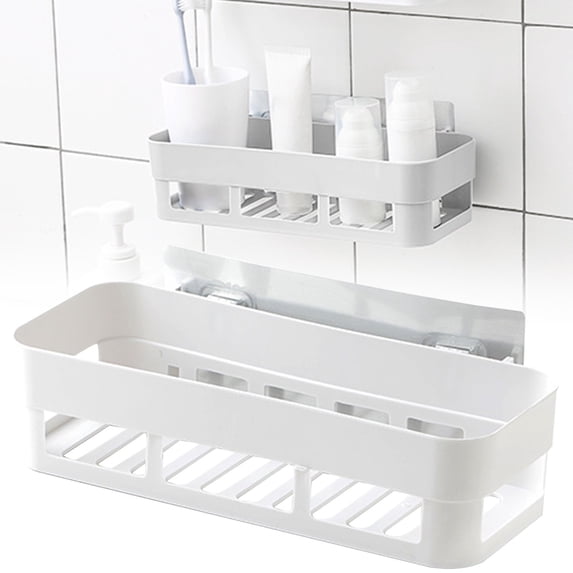 Clearance Under $0.79Adhesive Bathroom Shelf No Drill Wall Mount Organizer with Quick Drain for Shower and Vanity
