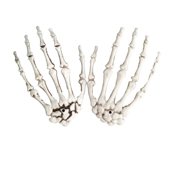 Clearance Under $0.89! 1 Pair Vintage Skeleton Hands, Plastic Life-Size Prop, for Halloween Wall Tree Decor