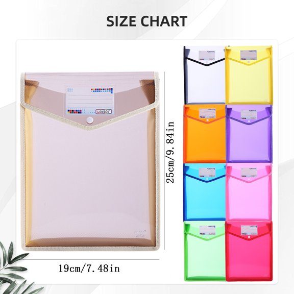 Clearance Under $0.89! 1PC Expanding File Folder, Button Closure Document Wallet with Label Pocket, Plastic, for Office & Home, (25*19*6cm, K)