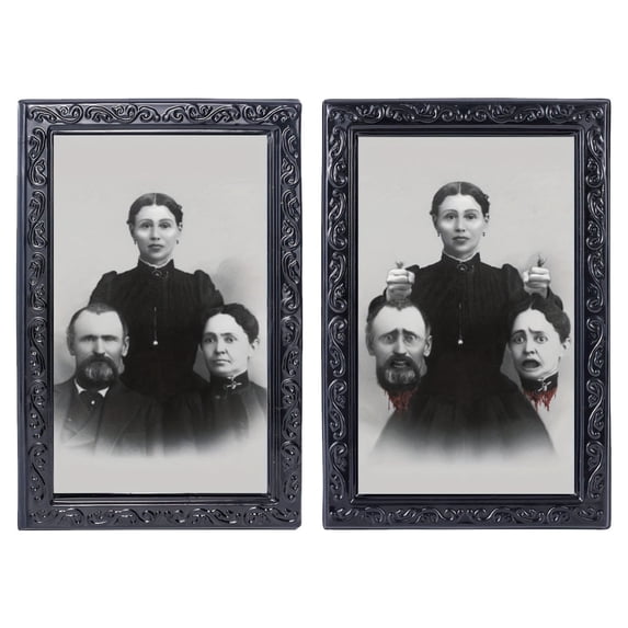Clearance Under $0.89! 3D Moving Halloween Picture Frame for Wall Home Haunted House Decor