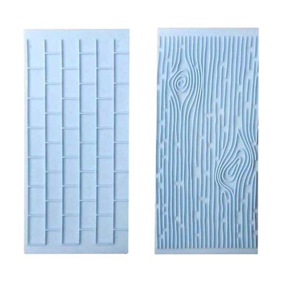Clearance Under $0.96! 1 Set Silicone Tree & Brick Pattern Embosser, Cake Fondant Mould for Baking and Decorating (Light blue, One Size)