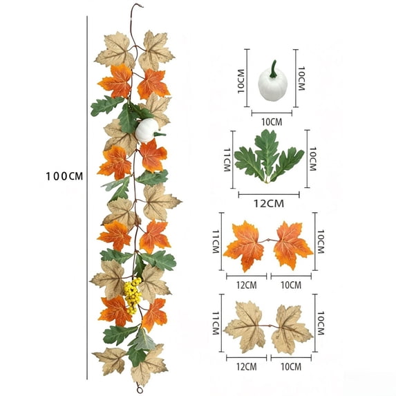Clearance Under $0.96! Artificial Maple Garland 39.4 Inch Fall Hanging Vine for Thanksgiving Halloween Porch Decor
