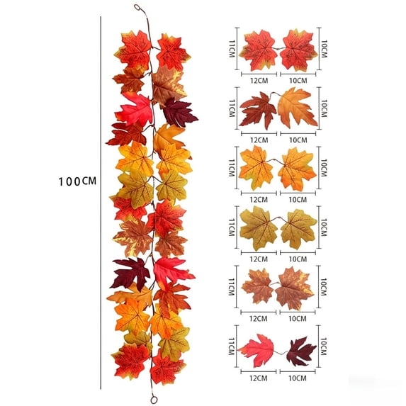 Clearance Under $0.96! Artificial Maple Garland 39.4 Inch Fall Hanging Vine for Thanksgiving Halloween Porch Decor