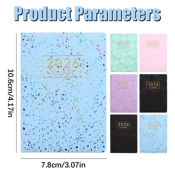 Clearance Under $0.99! 1PC 2026 Daily Plan Notebook, A7 Mini Travel Journal for Organizing, Paper, for Personal Planning, (10.6x7.8x0.9cm, Pink)