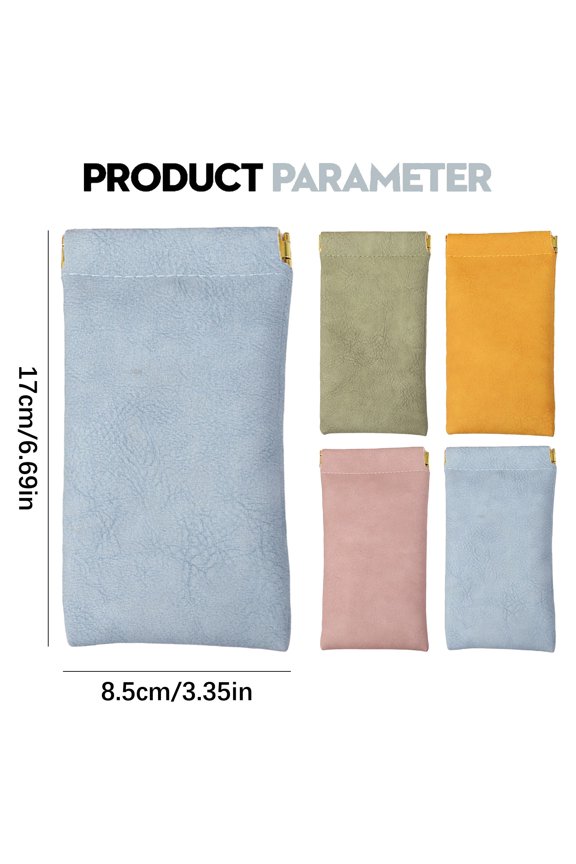 Clearance Under $0.99! 1PC Leather Storage Bag, Personalized Zippered Pouch for Glasses & Cosmetics, PU, for Travel & Daily Use, (One Size, Pink)
