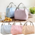 thumbnail image 1 of Clearance Under $0.99 Striped Insulated Lunch Bag, Thermal Cooler Tote for Picnic Work and Travel, 1 of 5