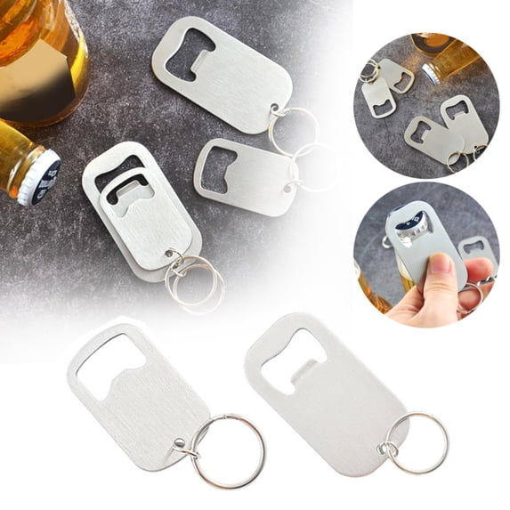 Clearance Under $0.990000000000001 Keychain Bottle Opener Stainless Steel Flat Beer Opener with Key Ring