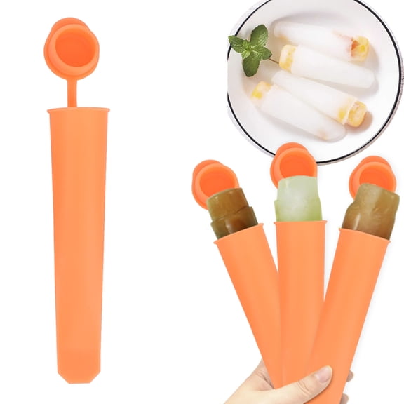 Clearance Under$1.04! 1-Piece Silicone Popsicle Mold with Lid - Leakproof Ice Pop Maker, Reusable for Juice, Yogurt, and Pudding (One Size, C)