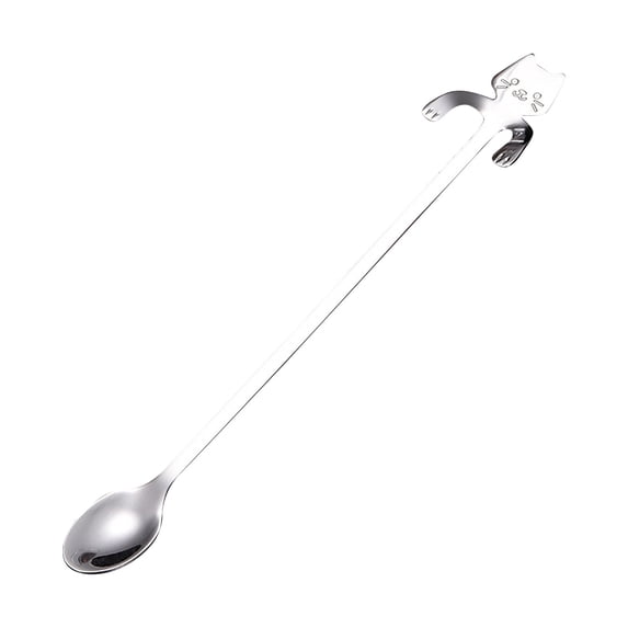Clearance Under $1.06! 1Pc 304 Stainless Steel Cat-Shaped Coffee Spoon (Stainless Steel, Silver, Large)