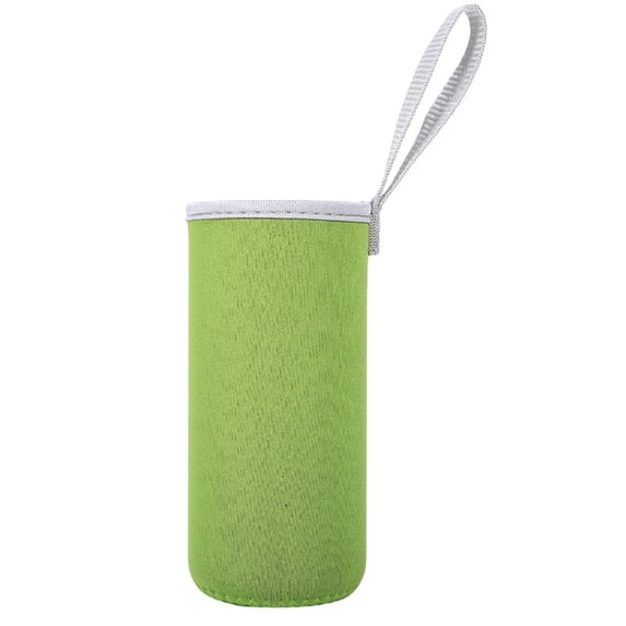 Clearance Under$1.06! Insulated Water Bottle Sleeve - Neoprene Cover with Carry Strap for 16-18oz Bottles (One Size, Green)