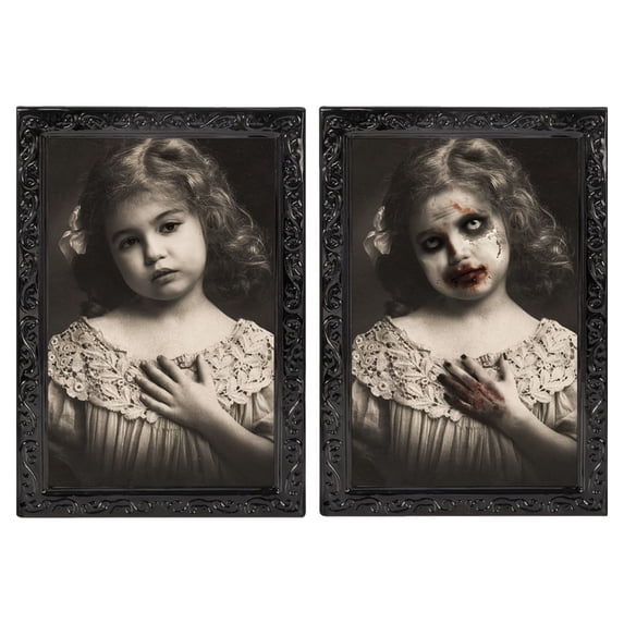 Clearance Under $1.09! 3D Moving Halloween Picture Frame for Wall Home Haunted House Decor