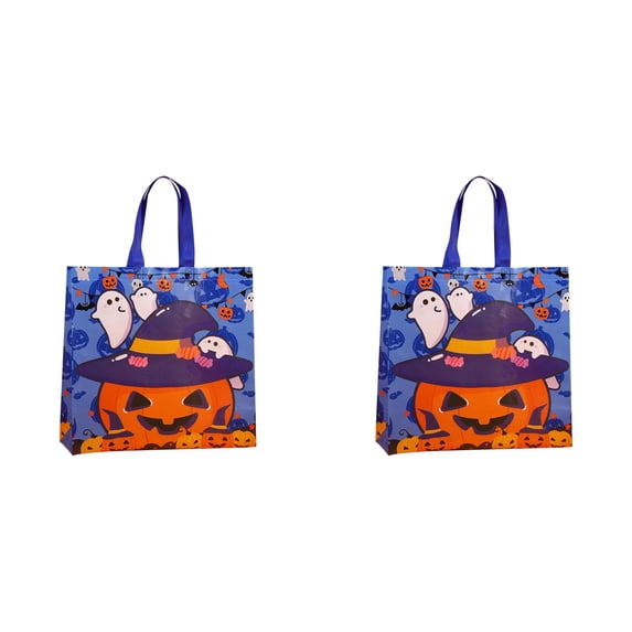 Clearance Under $1.09 Halloween Bags with Handles for Kids, Reusable Non-Woven Trick-or-Treat Candy Bags, Halloween Party Favor Tote Bags
