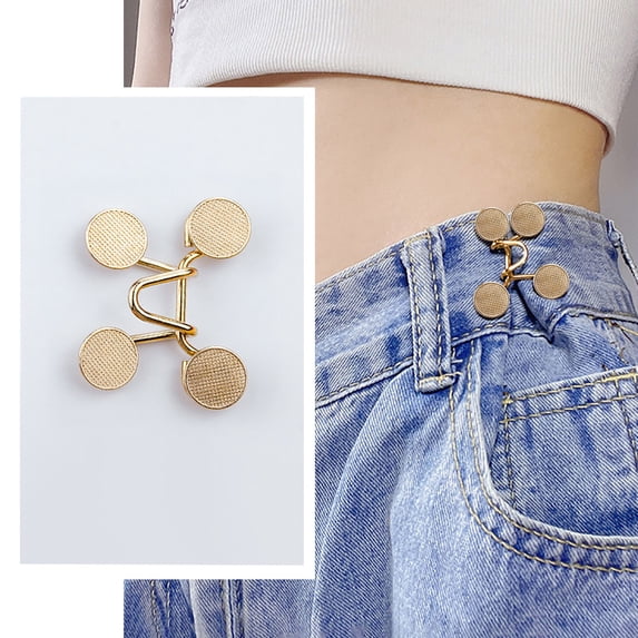 Clearance Under $1.09 Pant Waist Tightener Adjustable Jean Button Pins No Sewing Required for Jeans Skirts and Pants