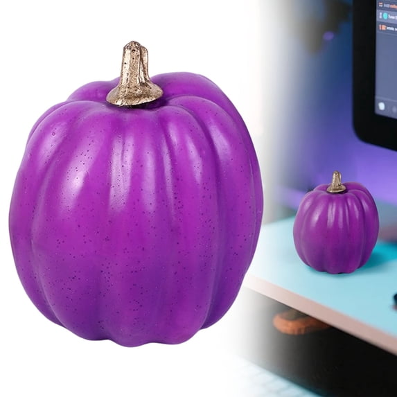 Clearance Under $1.1! 1 Pack Small Realistic Purple Artificial Pumpkin, Fall Halloween Decor