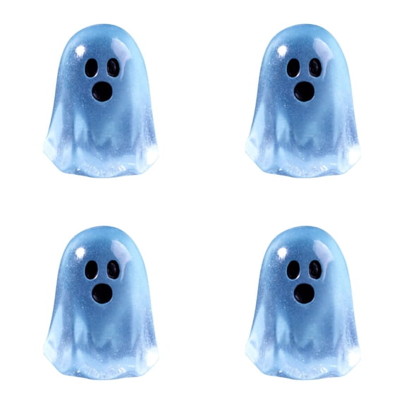 Clearance Under $1.1! 4 Pack Glow-in-the-Dark Resin Ghost Figurines, Cute Halloween Table Scatter