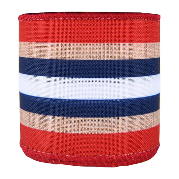 Clearance Under $1 1 Roll Ribbon Patriotic Ribbon Trim Cloth For Hair Bow Making Wreath Accent Ribbon (C)