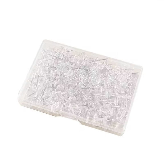 Clearance Under $1.14! 100PCS Plastic Head Push Pins, Clear Mapping Pins for Bulletin Boards, Plastic/Metal, for Office & Home, (One Size, Clear)