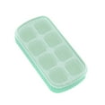 thumbnail image 1 of Clearance Under $1.16! 1Pc 8-Hole Silicone Ice Tray with Lid (PP+TPE, Green), 1 of 7