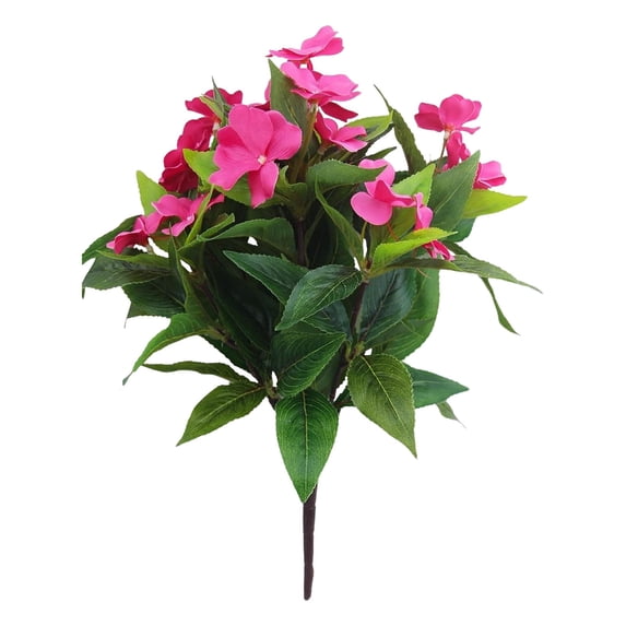 Clearance Under $1 1Pc Artificial Impatiens Faux Impatiens Spray Plastic For Vase Filler Greenery Office Plant Decor Red
