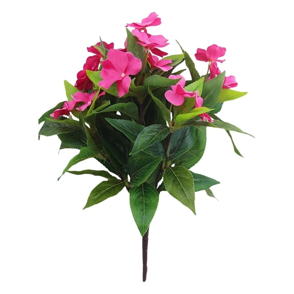 Clearance Under $1 1Pc Artificial Impatiens Faux Impatiens Spray Plastic For Vase Filler Greenery Office Plant Decor Red