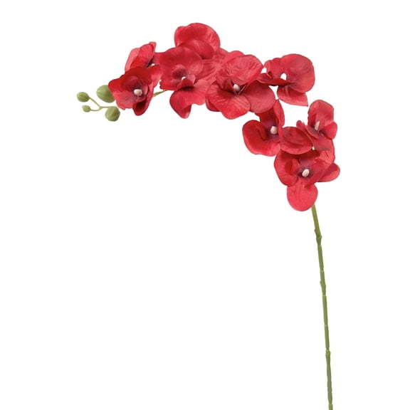 Clearance Under $1 1Pc Artificial Orchid 9-Head Phalaenopsis Orchid Plastic For Living Room Office Desk Entryway Table Red