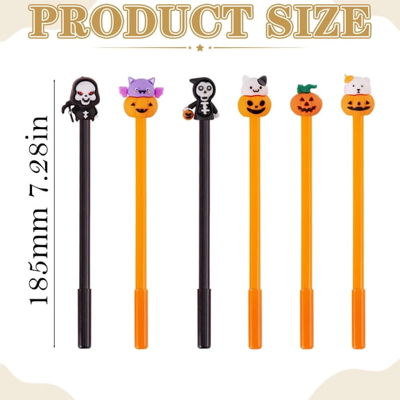 Clearance Under $1.24! 1PC Halloween Ghost Pumpkin Pen, 0.5mm Gel Ink Writing Tool for Office & Craft, Plastic, (One Size, A)