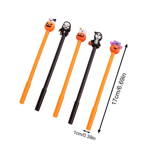 Clearance Under $1.24! 1PC Halloween Pumpkin Cat Pen, Cute Gel Ink Writing Tool for Desk & Gift, Plastic, (One Size, C)