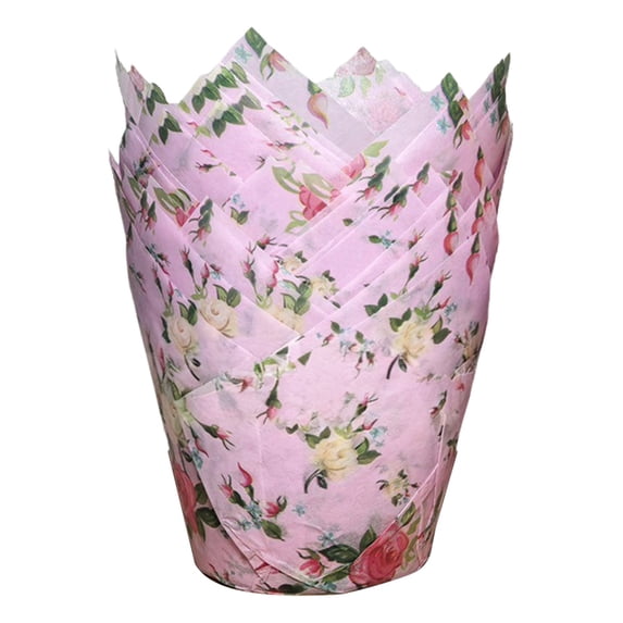 Clearance Under $1.26! 50 Pack Greaseproof Paper Cupcake Liners, Heat-Resistant Baking Cups for Muffins and Desserts (Pink, One Size)
