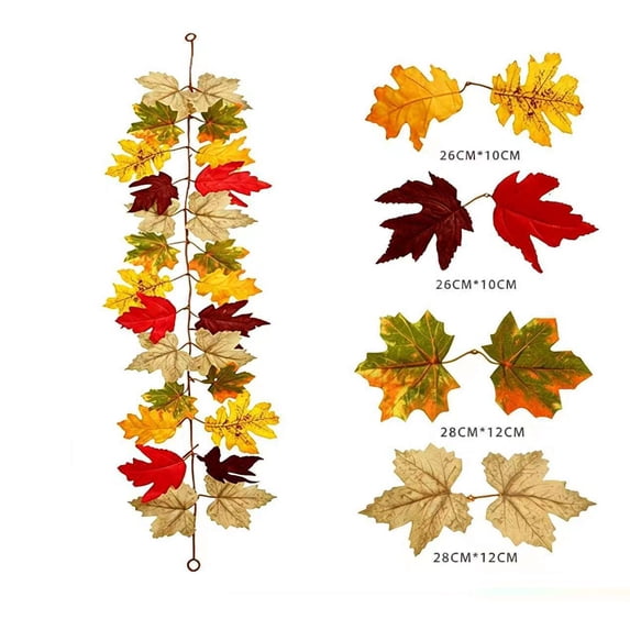 Clearance Under $1.26! Artificial Maple Garland 39.4 Inch Fall Hanging Vine for Thanksgiving Halloween Porch Decor
