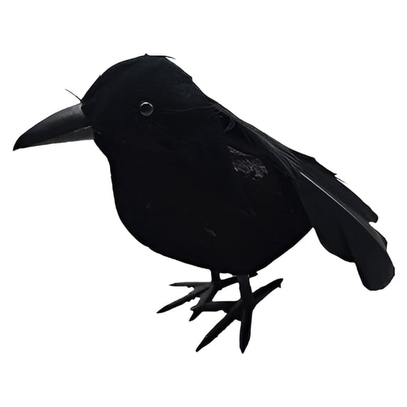 Clearance Under $1.29! 1 Pack Plastic Realistic Crow Figurine, Lifelike Halloween Decoration Bird