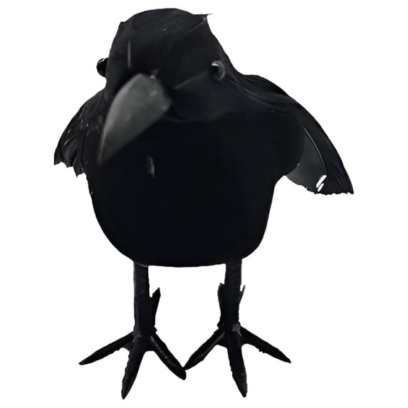 Clearance Under $1.29! 1 Pack Plastic Realistic Crow Figurine, Lifelike Halloween Decoration Bird