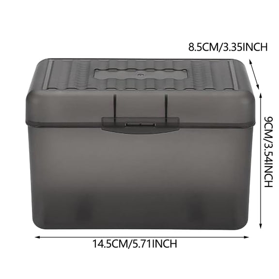 Clearance Under $1.29! 1PC Index Card Holder Box, Plastic Storage Organizer for 3x5 Cards & Notes, Durable, for Desk & Office, 5.5x3x3.5in, Grey