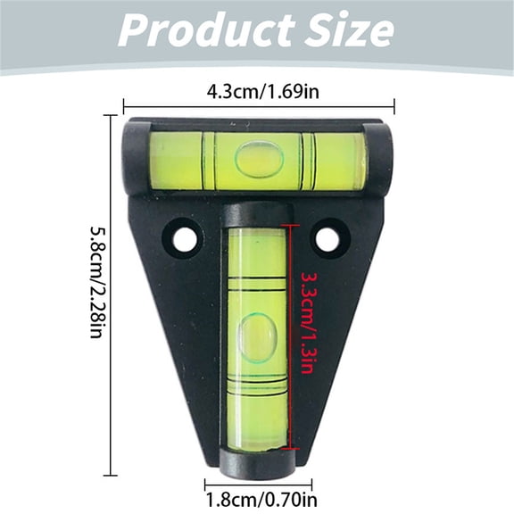 Clearance Under $1.29! 1PC RV Leveling Tool, 2-Direction Bubble Level for Trailer & Van, Plastic, for RV & Camping, (2.26x1.72x0.51in, Black)