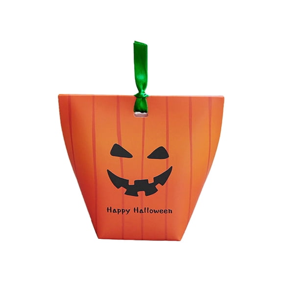 Clearance Under $1.29! 3PCS Pumpkin Folding Gift Boxes, Halloween Candy Containers for Parties, Paper, (6x12x10cm, Orange)