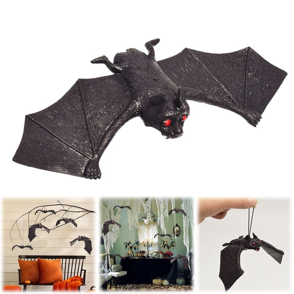 Clearance Under $1.3! 1 Pack Rubber Big Bat Hanging Pendant Halloween Decor