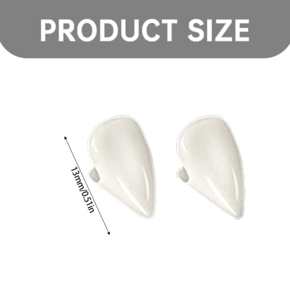 Clearance Under $1.36! 1PAIR Halloween Vampire Teeth, 13mm Resin Fangs with Adhesive for Party, Resin, (13mm, F)