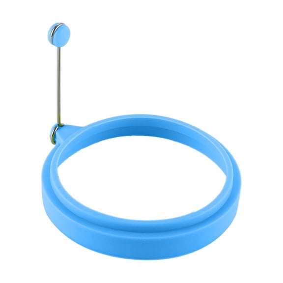 Clearance Under $1.36! 2 Pack Silicone Round Egg Rings with Handles for Perfect Fried Eggs (Blue)