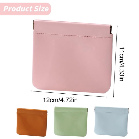 Clearance Under $1.39! 1PC Leather Organizer Pouch, Zippered Storage Bag for Cosmetics & Cables, Cloth, for Travel & Daily Use, (One Size, Pink)
