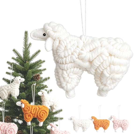 Clearance Under $1.39 Knitted Sheep Hanging Ornament Soft Stuffed Figure for Christmas Tree Holiday Decor