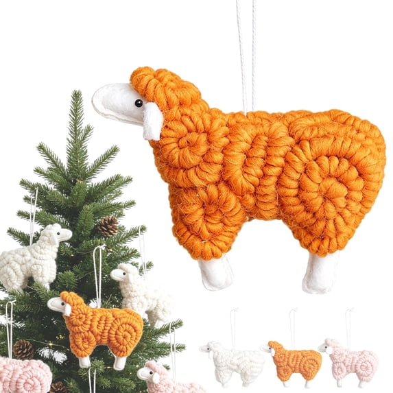 Clearance Under $1.39 Knitted Sheep Hanging Ornament Soft Stuffed Figure for Christmas Tree Holiday Decor