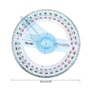 Clearance Under $1.49! 1PC 360-Degree Circle Protractor, Transparent Plastic Angle Measurer, Plastic, for Drafting & Classroom, (10cm, Blue)