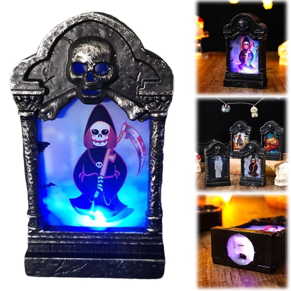Clearance Under $1.5! 1 Pack LED Witch Tombstone Light, Battery-Operated Halloween Decorative Prop