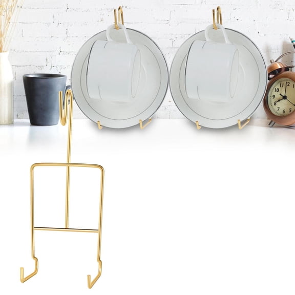 Clearance Under$1.54! 1 Pcs Metal Cup Display Stand, Teacup Holder, for Kitchen Counter, Gold