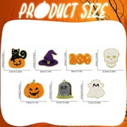 Clearance Under $1.54! 1PC Halloween Iron-On Patch, Glitter Pumpkin Embroidery for Custom Clothing & Craft Projects, Cloth, One Size, B